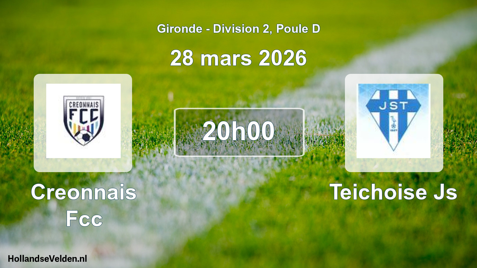 Geplande wedstrijd: Creonnais Fcc - Teichoise Js (28 maart 2026)