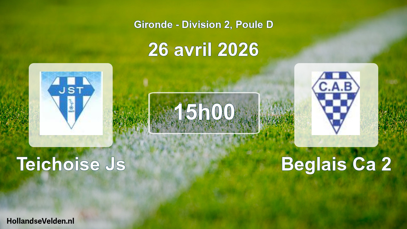 Geplande wedstrijd: Teichoise Js - Beglais Ca 2 (26 avril 2026)