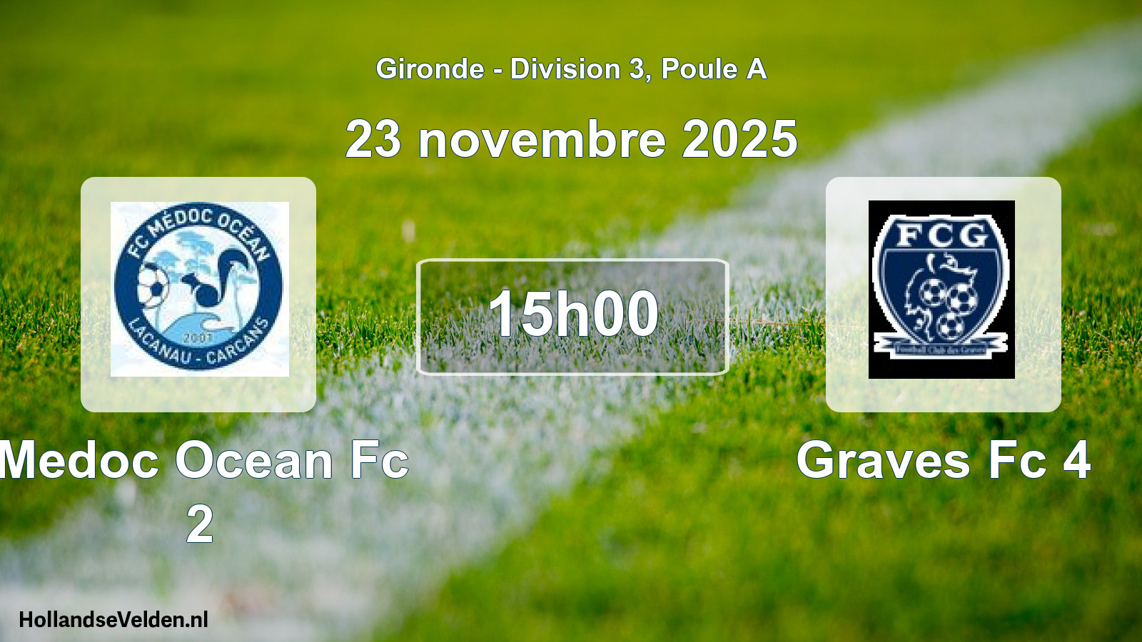 Geplande wedstrijd: Medoc Ocean Fc 2 - Graves Fc 4 (23 novembre 2025)