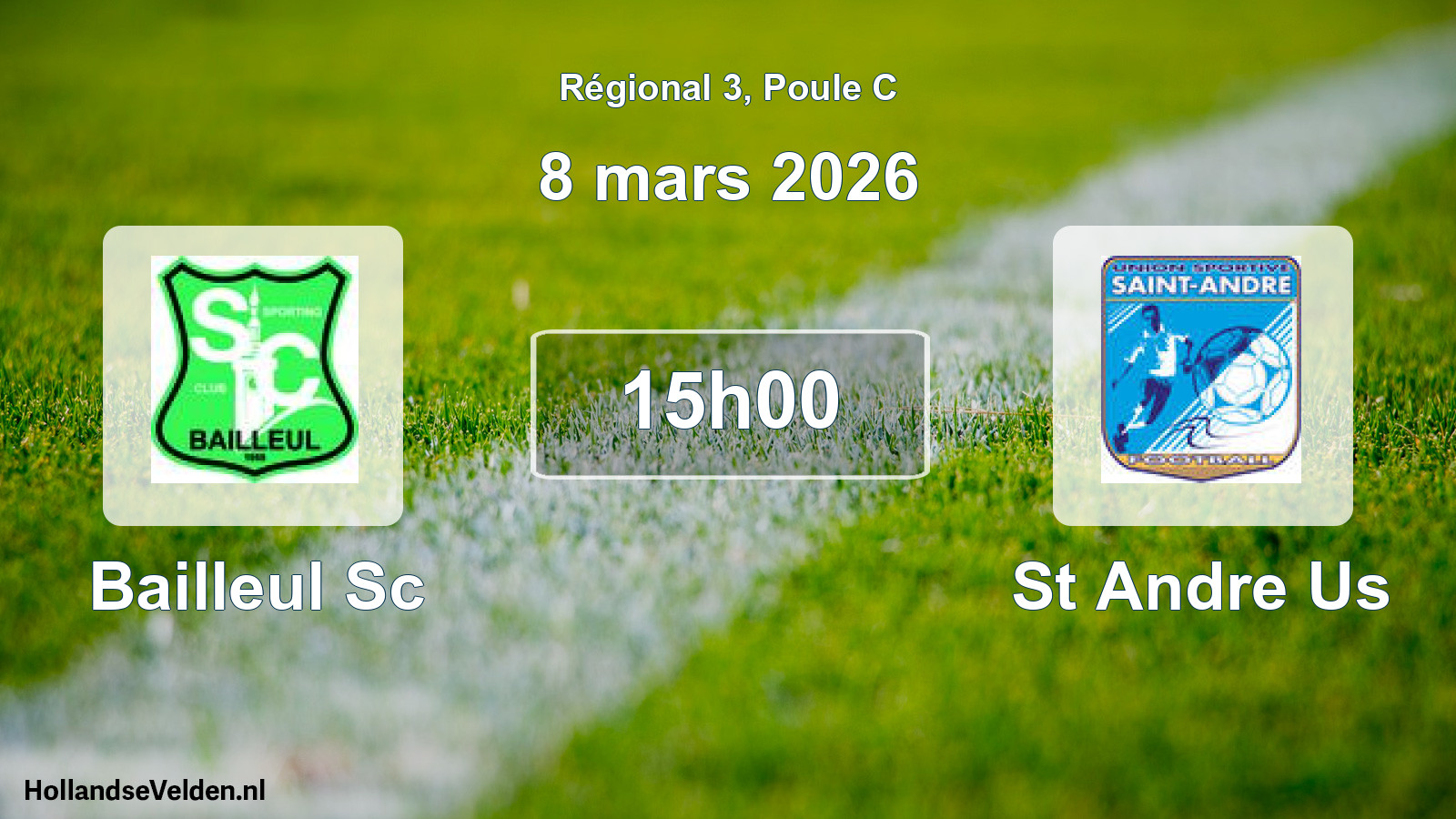 Geplande wedstrijd: Bailleul Sc - St Andre Us (8 maart 2026)