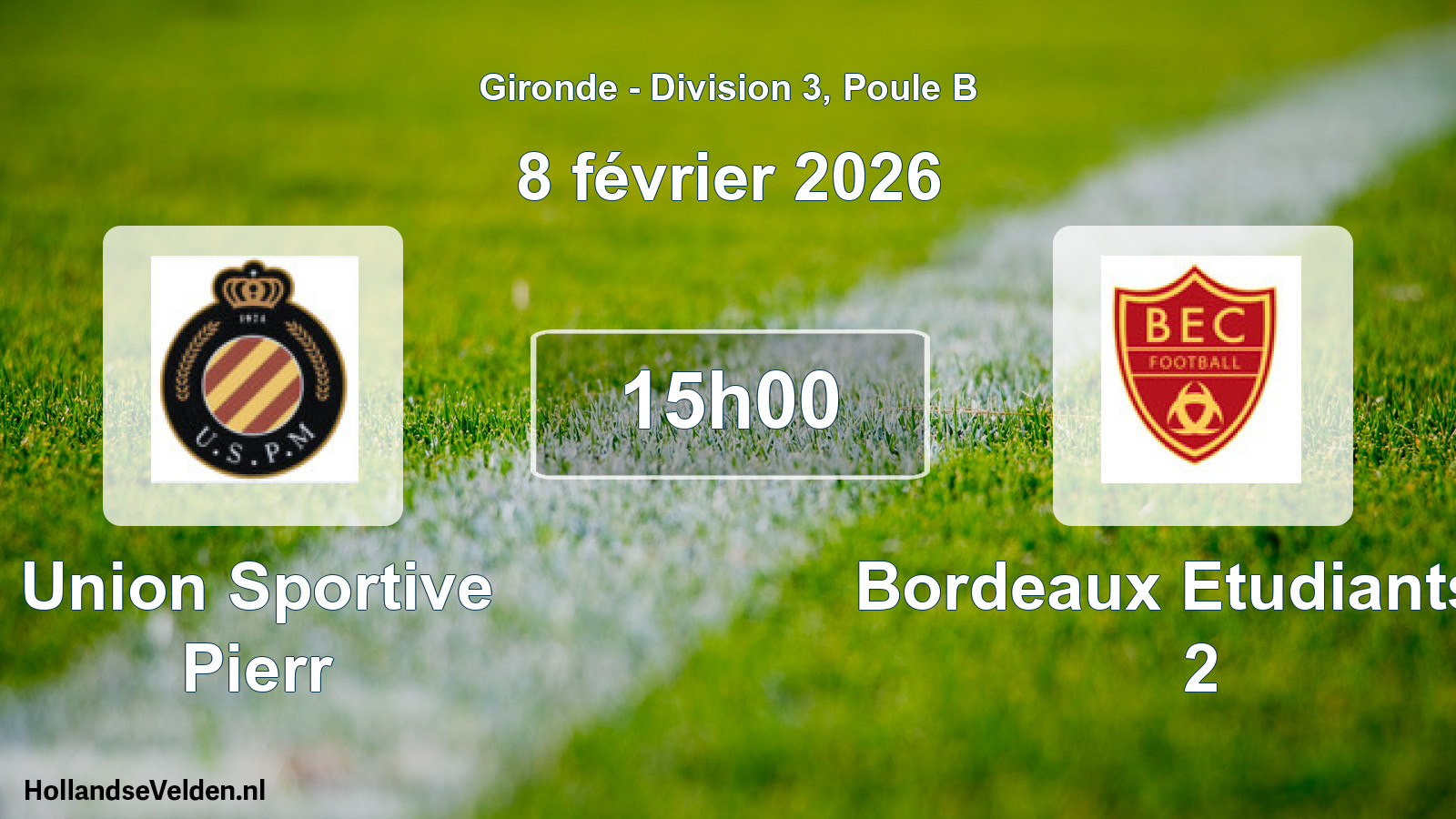 Geplande wedstrijd: Union Sportive Pierr - Bordeaux Etudiants C 2 (8 février 2026)