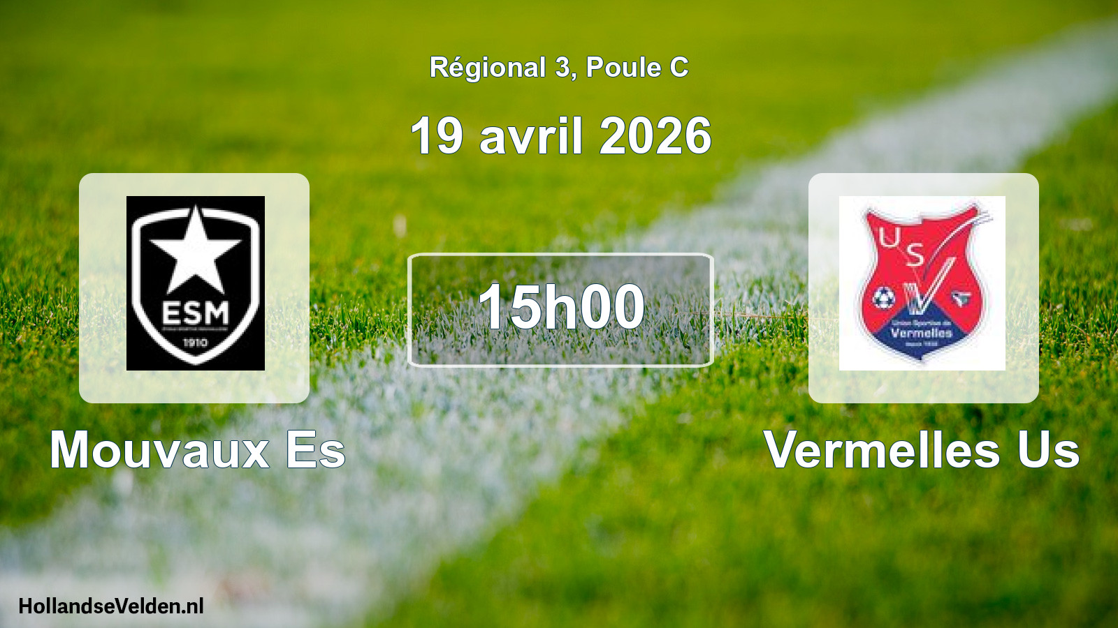 Scheduled Match: Mouvaux Es - Vermelles Us (19 April 2026)