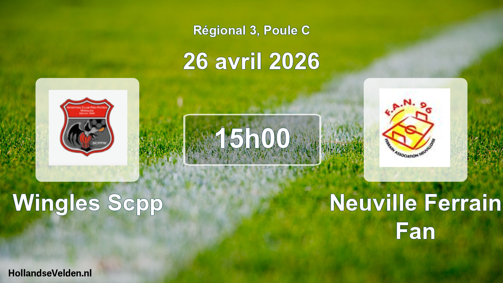 Geplande wedstrijd: Wingles Scpp - Neuville Ferrain Fan (26 april 2026)