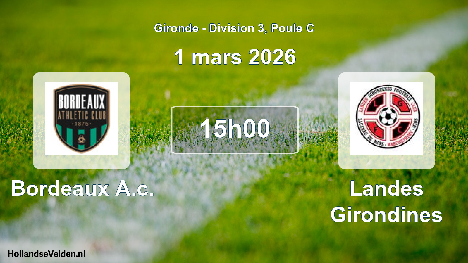 Geplande wedstrijd: Bordeaux A.c. - Landes Girondines (1 mars 2026)