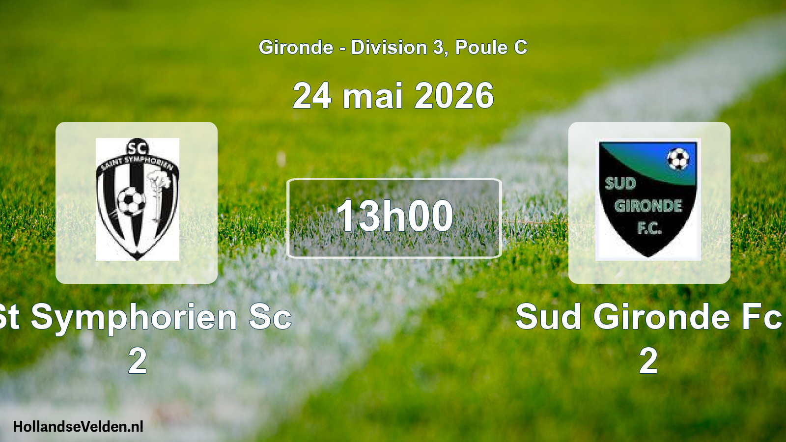 Geplande wedstrijd: St Symphorien Sc 2 - Sud Gironde Fc 2 (24 mai 2026)