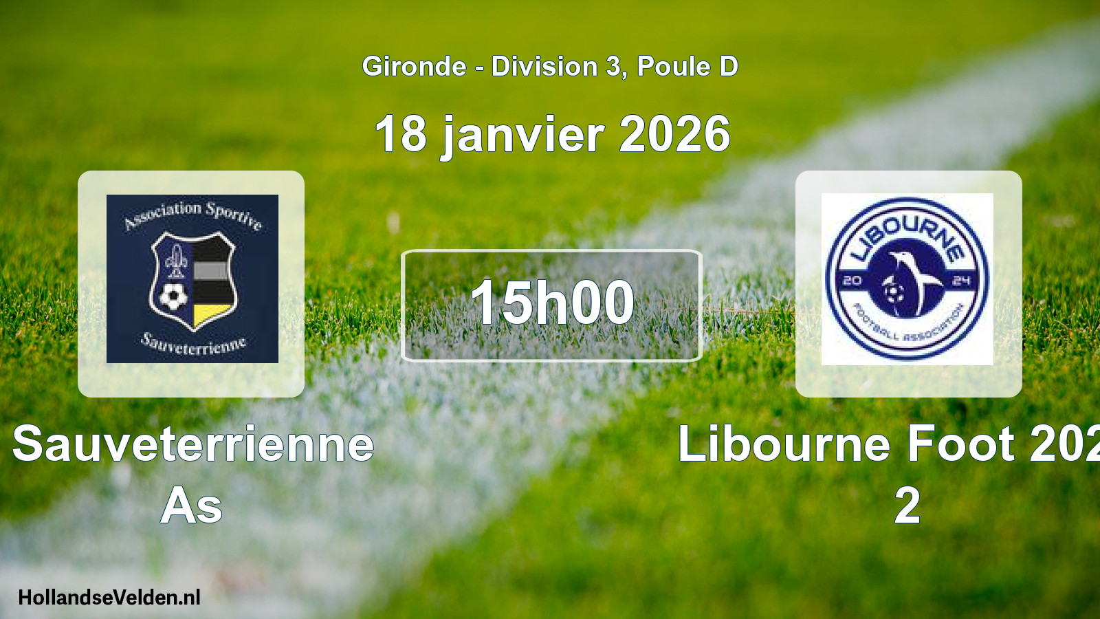 Geplande wedstrijd: Sauveterrienne As - Libourne Foot 2024 2 (18 janvier 2026)