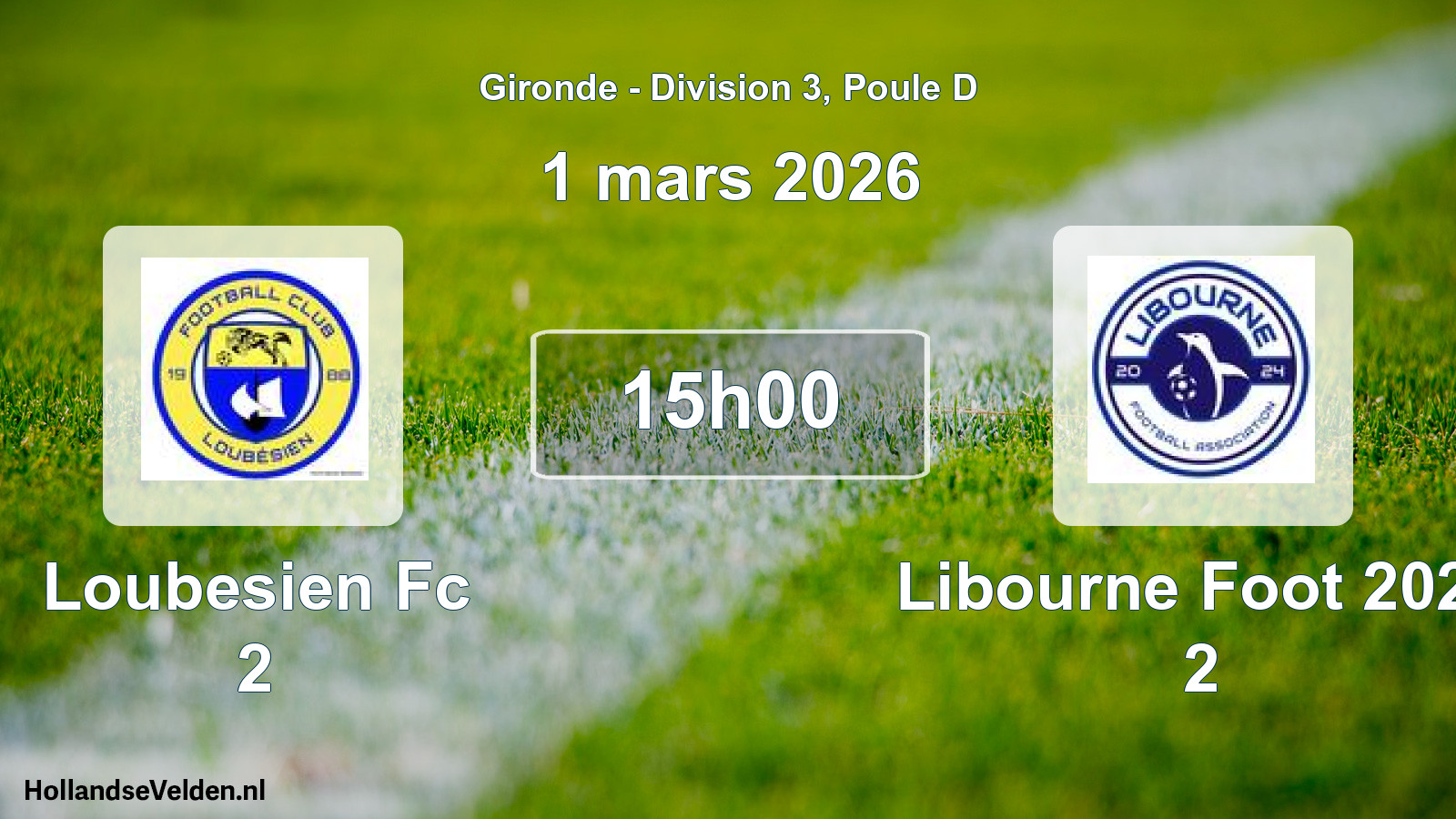 Geplande wedstrijd: Loubesien Fc 2 - Libourne Foot 2024 2 (1 mars 2026)