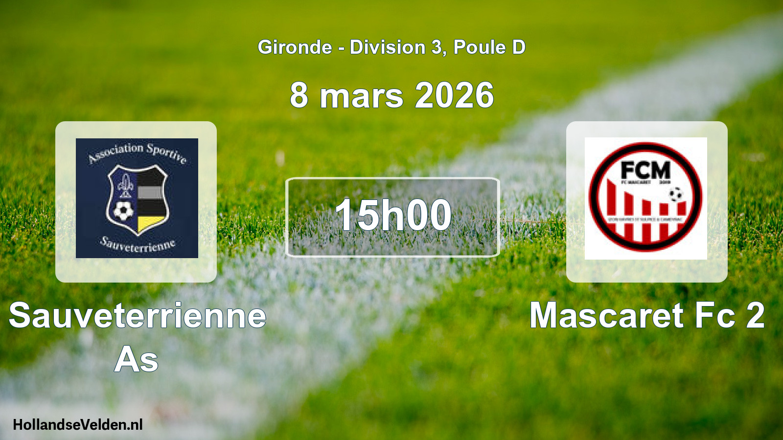 Geplande wedstrijd: Sauveterrienne As - Mascaret Fc 2 (8 mars 2026)