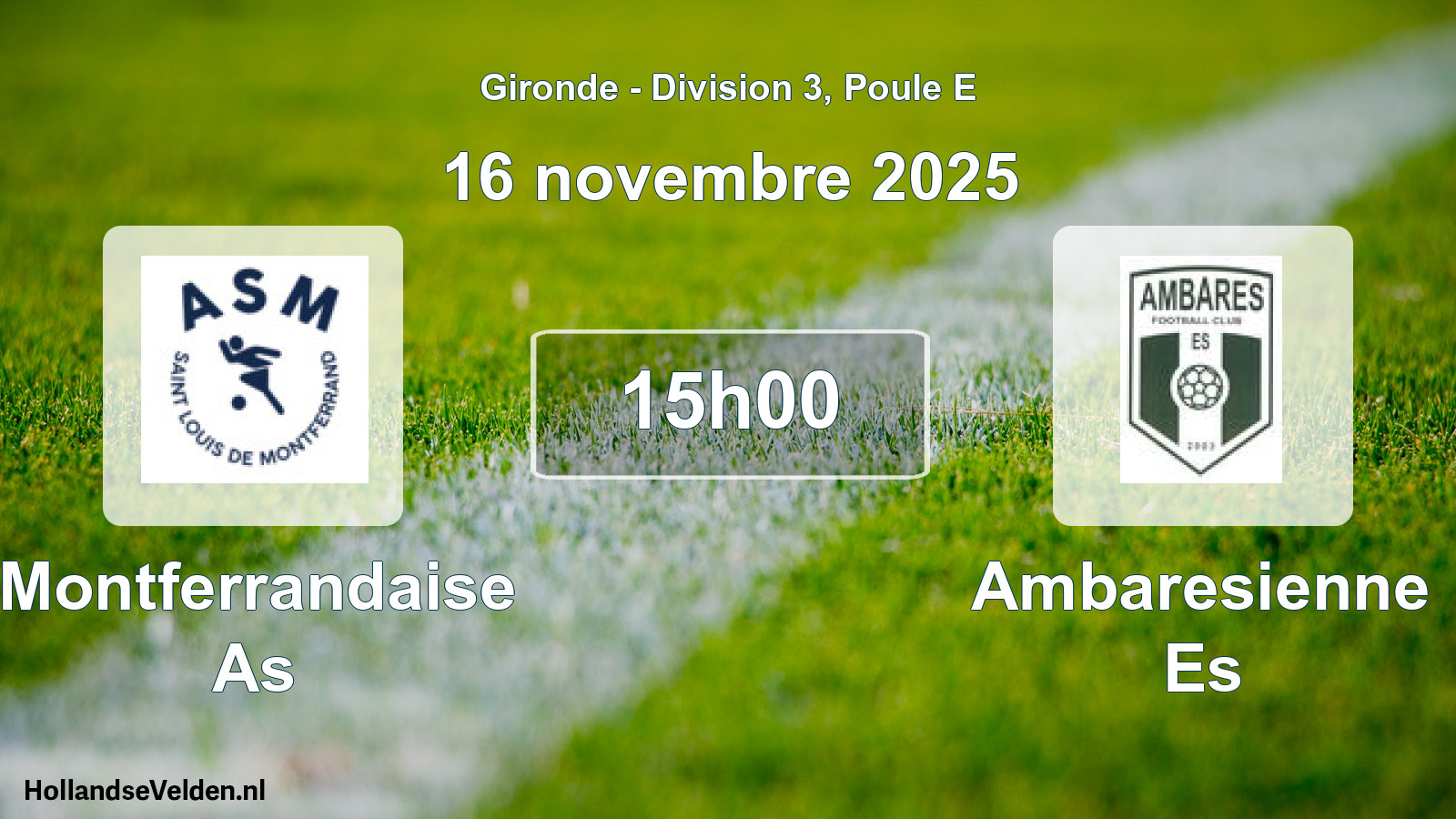 Geplande wedstrijd: Montferrandaise As - Ambaresienne Es (16 novembre 2025)