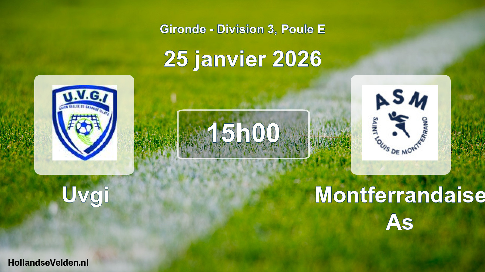 Geplande wedstrijd: Uvgi - Montferrandaise As (25 janvier 2026)