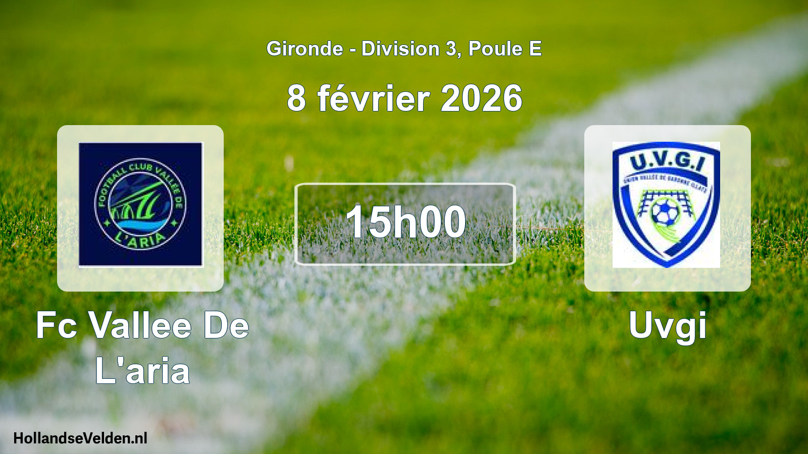 Geplande wedstrijd: Fc Vallee De L'aria - Uvgi (8 février 2026)