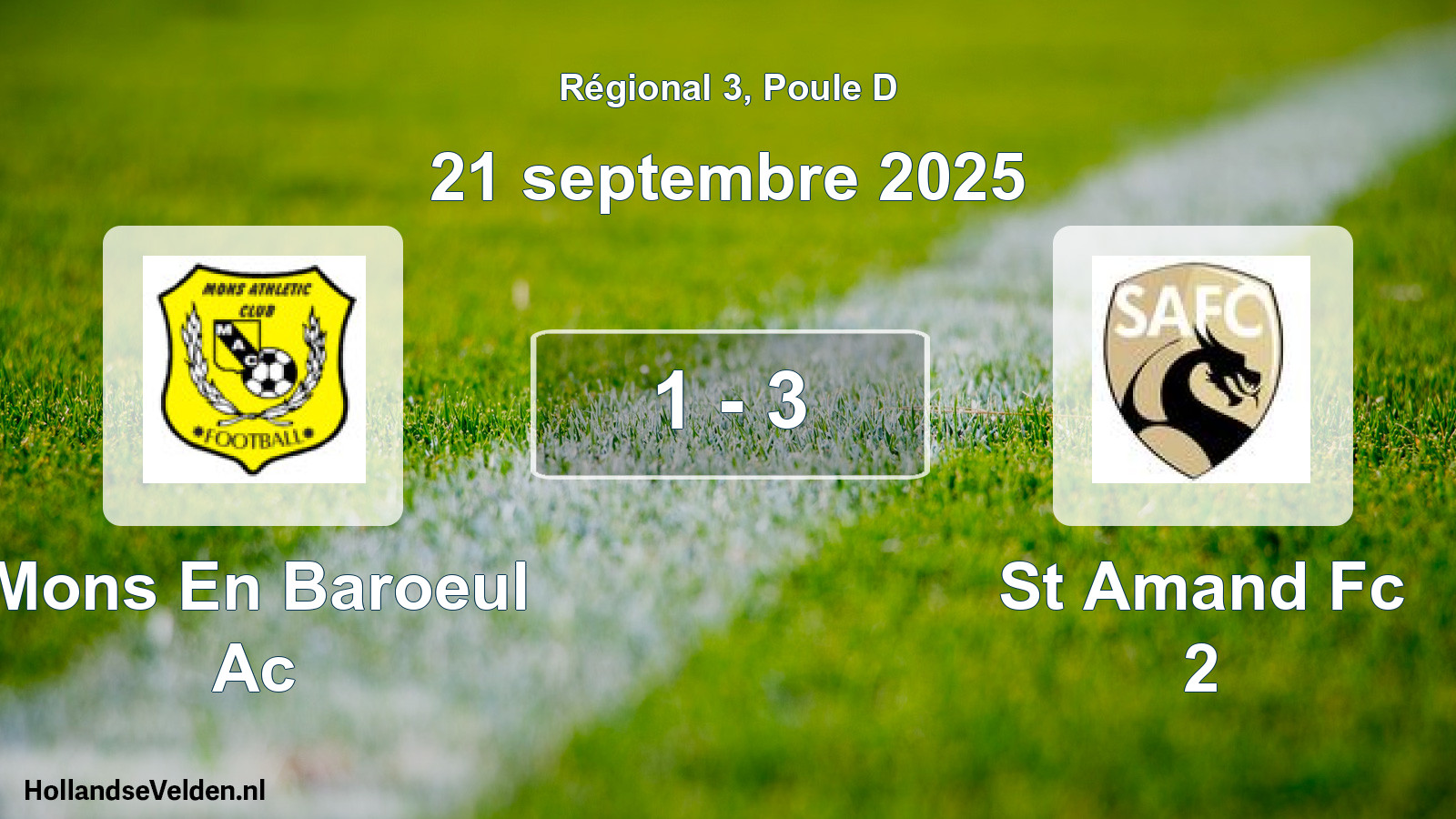 Gespeelde wedstrijd: Mons En Baroeul Ac - St Amand Fc 2 1 - 3 (21 september 2025)