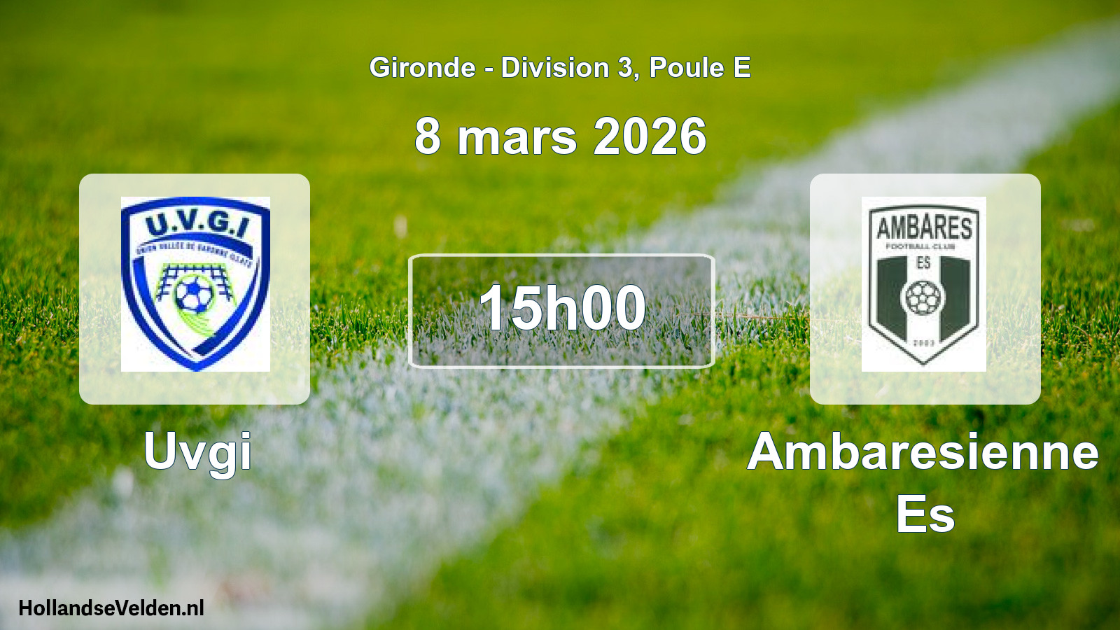 Geplande wedstrijd: Uvgi - Ambaresienne Es (8 mars 2026)