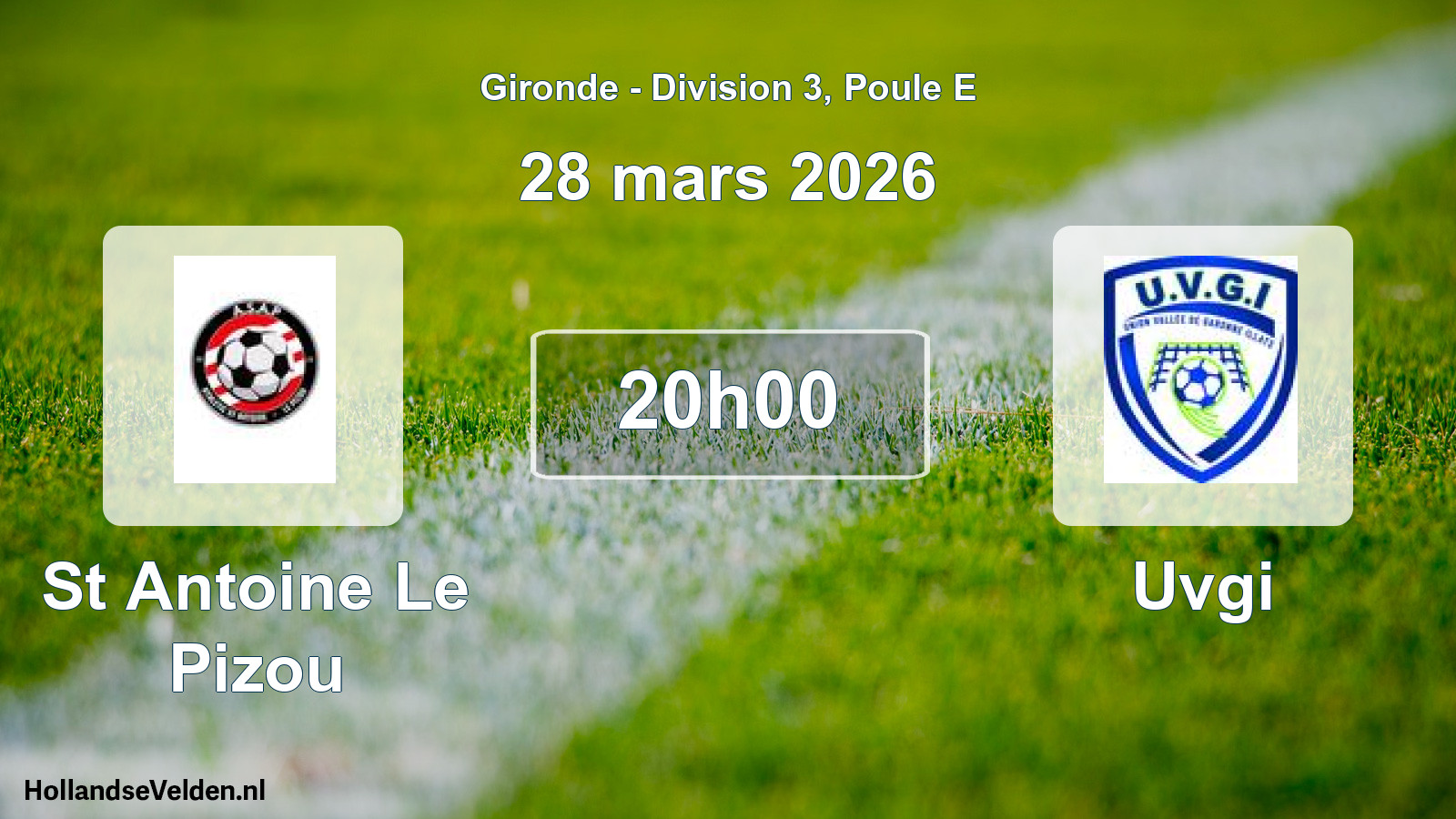 Geplande wedstrijd: St Antoine Le Pizou - Uvgi (28 mars 2026)