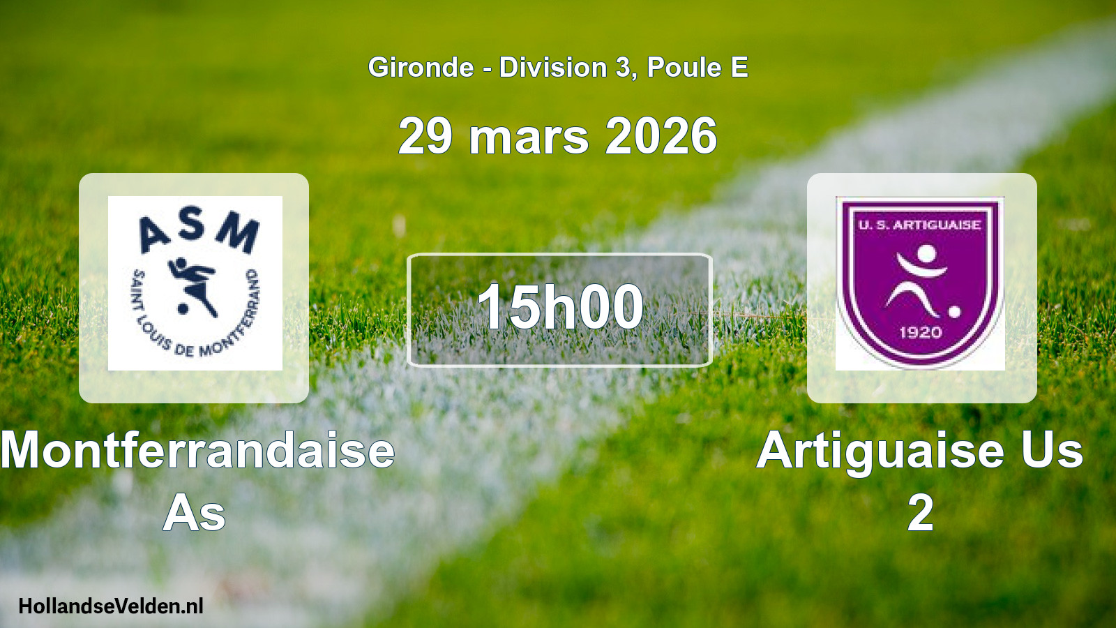 Scheduled Match: Montferrandaise As - Artiguaise Us 2 (29 March 2026)