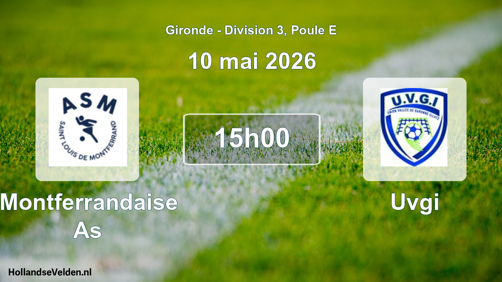 Geplande wedstrijd: Montferrandaise As - Uvgi (10 mai 2026)