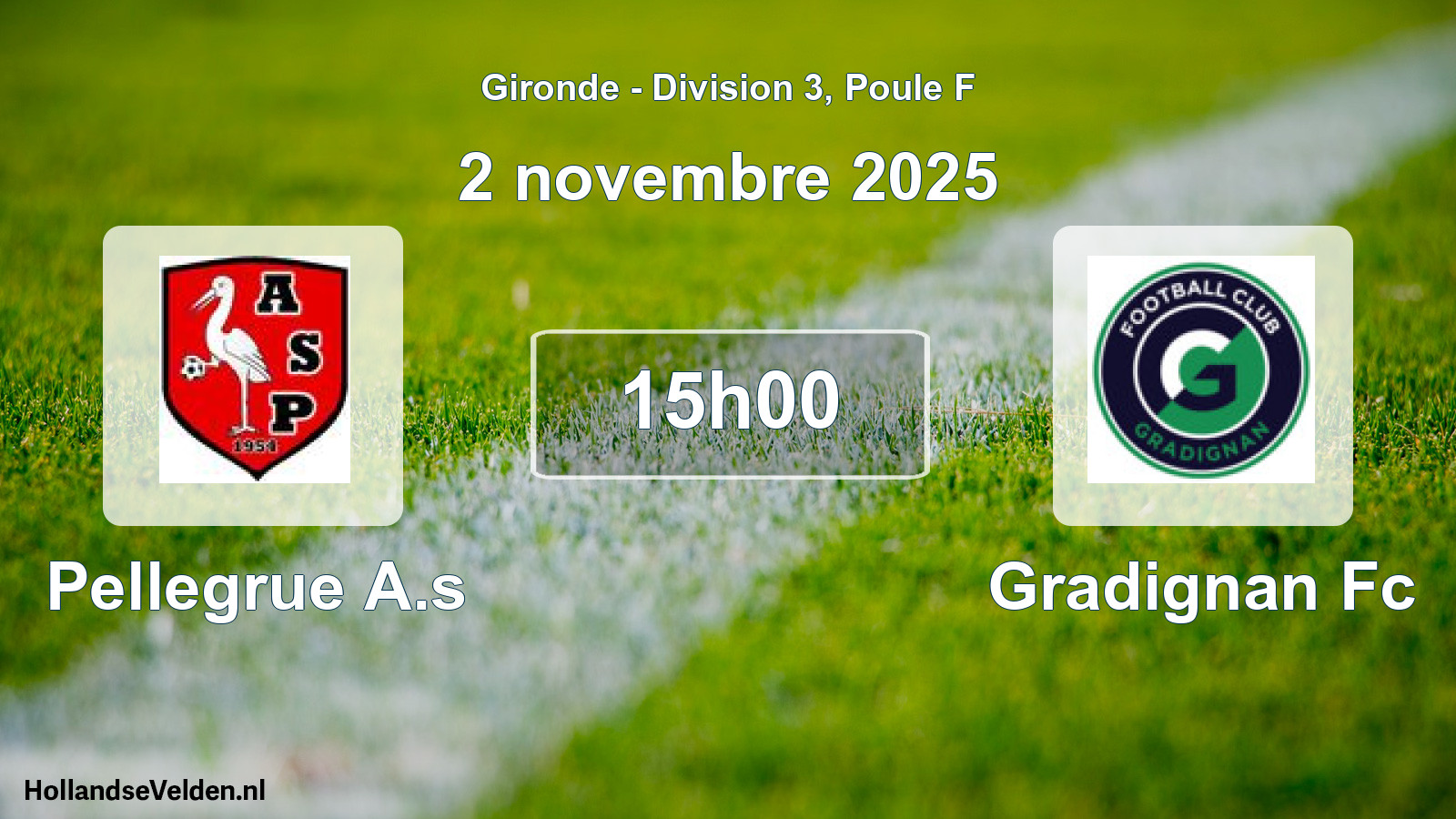 Geplande wedstrijd: Pellegrue A.s - Gradignan Fc (2 novembre 2025)