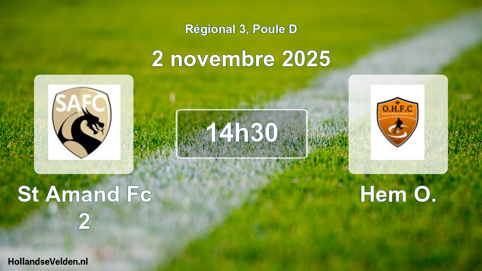 Geplande wedstrijd: St Amand Fc 2 - Hem O. (2 novembre 2025)