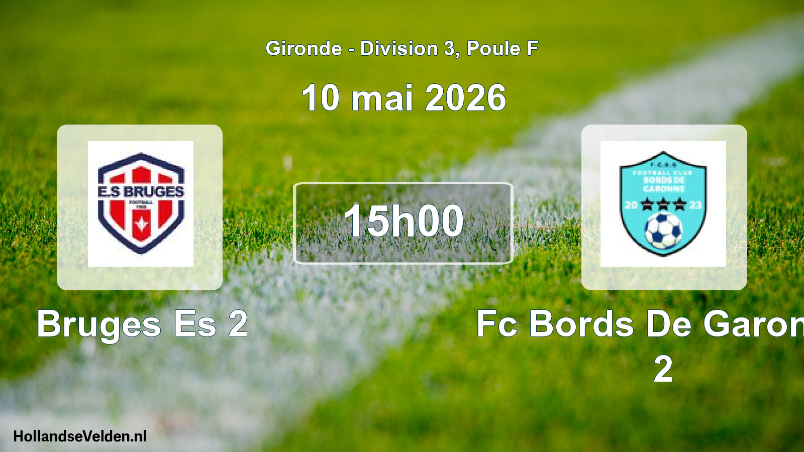 Geplande wedstrijd: Bruges Es 2 - Fc Bords De Garonne 2 (10 mai 2026)