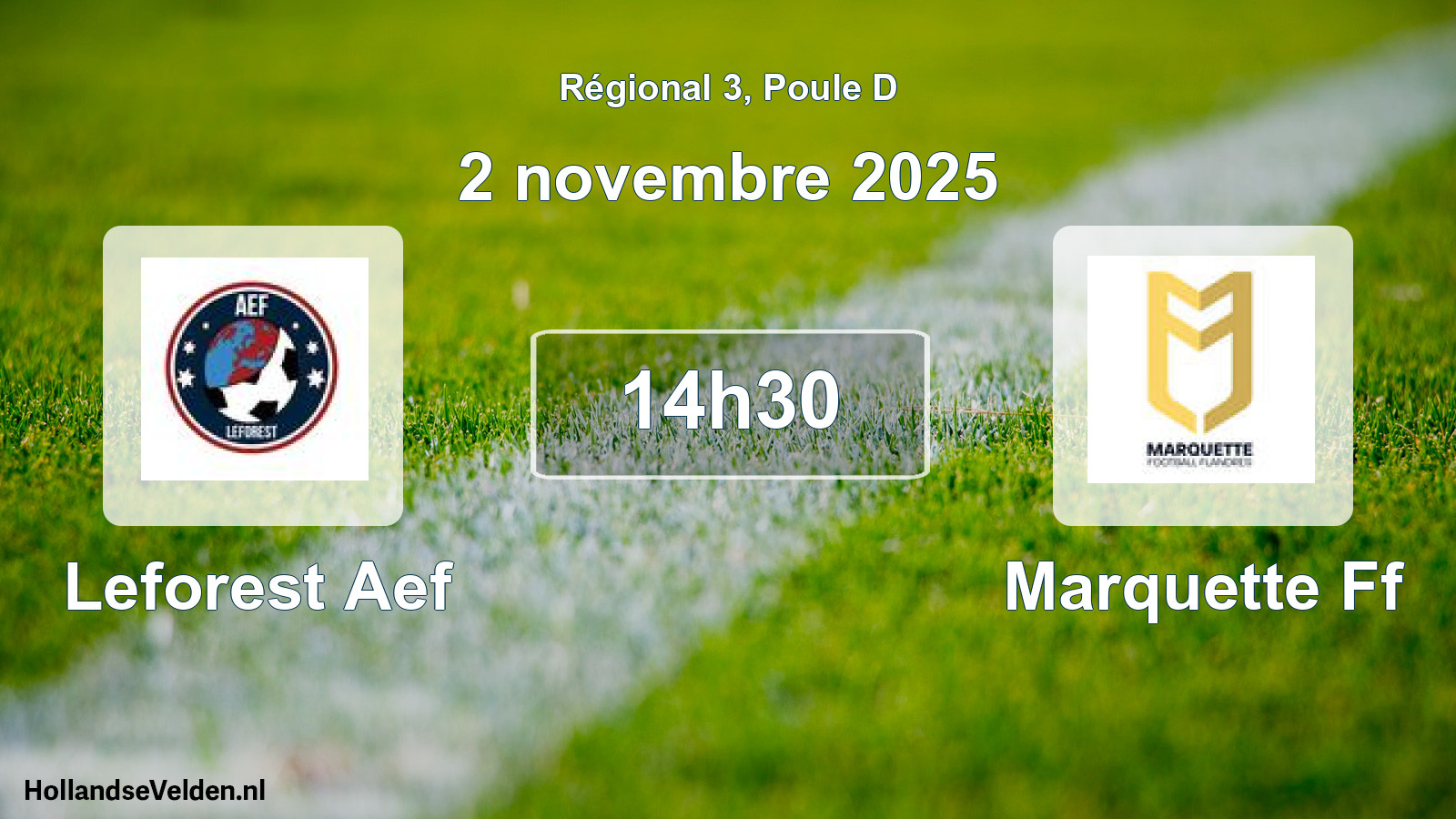 Geplande wedstrijd: Leforest Aef - Marquette Ff (2 novembre 2025)