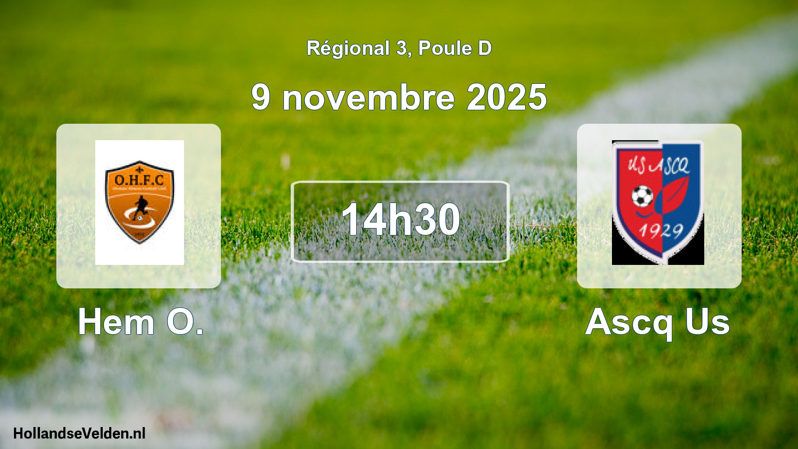 Geplande wedstrijd: Hem O. - Ascq Us (9 novembre 2025)