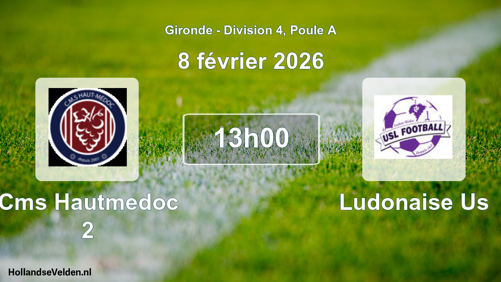 Geplande wedstrijd: Cms Hautmedoc 2 - Ludonaise Us (8 février 2026)