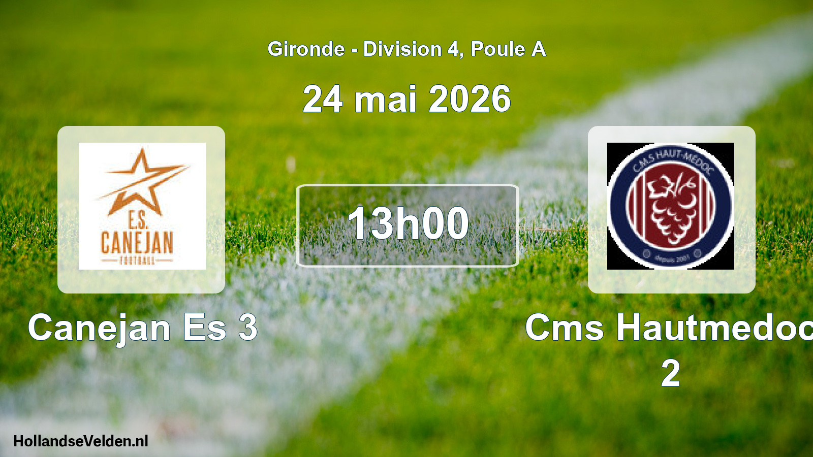 Scheduled Match: Canejan Es 3 - Cms Hautmedoc 2 (24 May 2026)