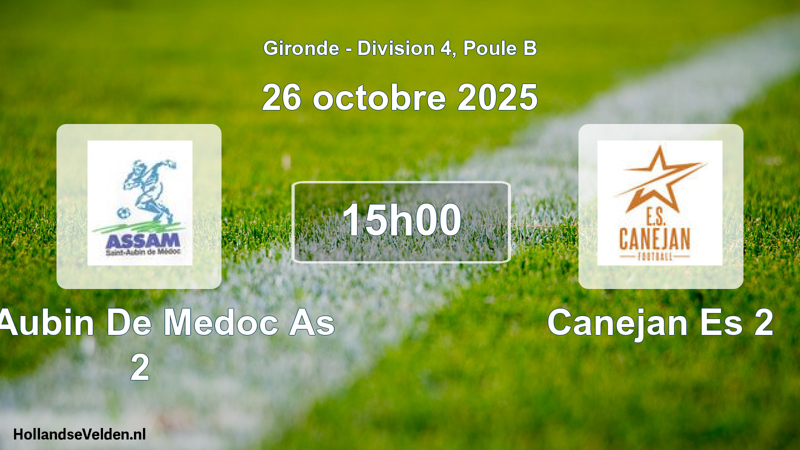 Scheduled Match: St Aubin De Medoc As 2 - Canejan Es 2 (26 October 2025)