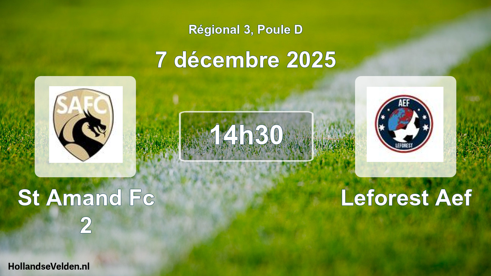 Scheduled Match: St Amand Fc 2 - Leforest Aef (7 December 2025)