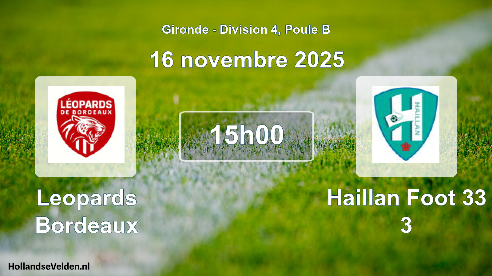Scheduled Match: Leopards Bordeaux - Haillan Foot 33 3 (16 November 2025)