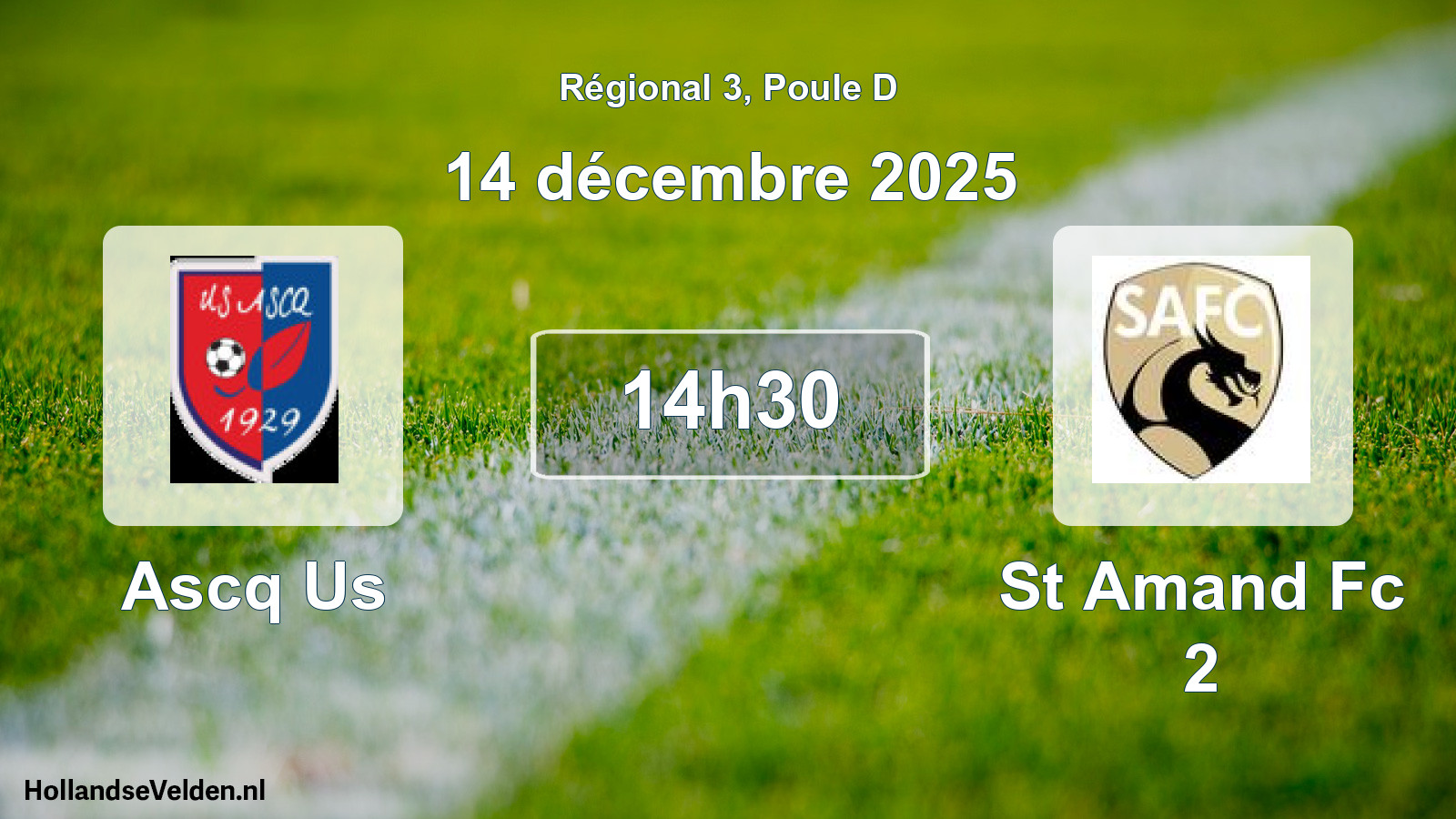 Scheduled Match: Ascq Us - St Amand Fc 2 (14 December 2025)