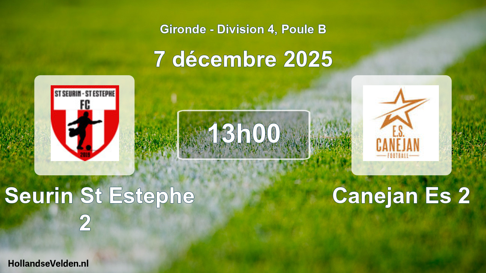 Geplande wedstrijd: St Seurin St Estephe 2 - Canejan Es 2 (7 décembre 2025)