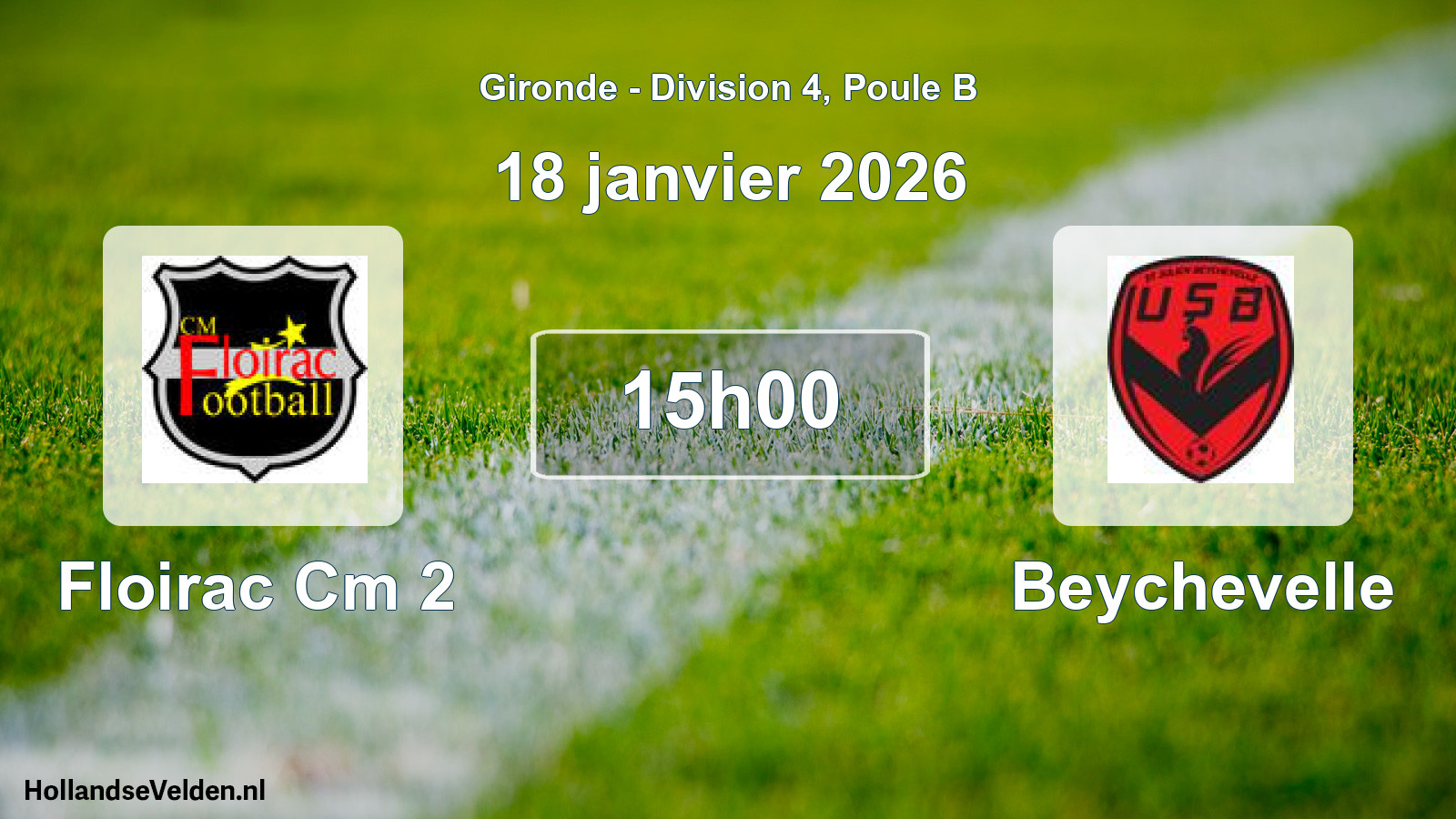 Scheduled Match: Floirac Cm 2 - Beychevelle (18 January 2026)