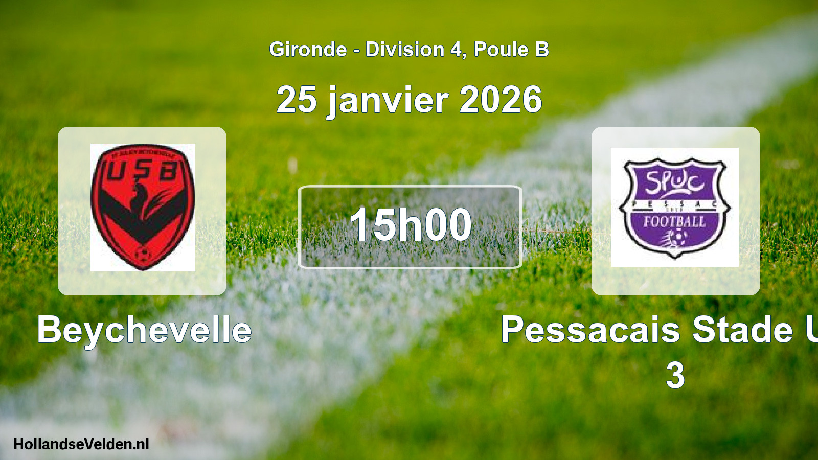 Scheduled Match: Beychevelle - Pessacais Stade Uc 3 (25 January 2026)