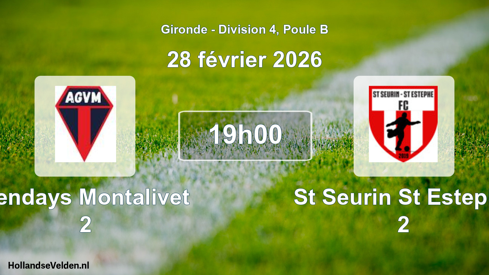 Geplande wedstrijd: Vendays Montalivet 2 - St Seurin St Estephe 2 (28 février 2026)