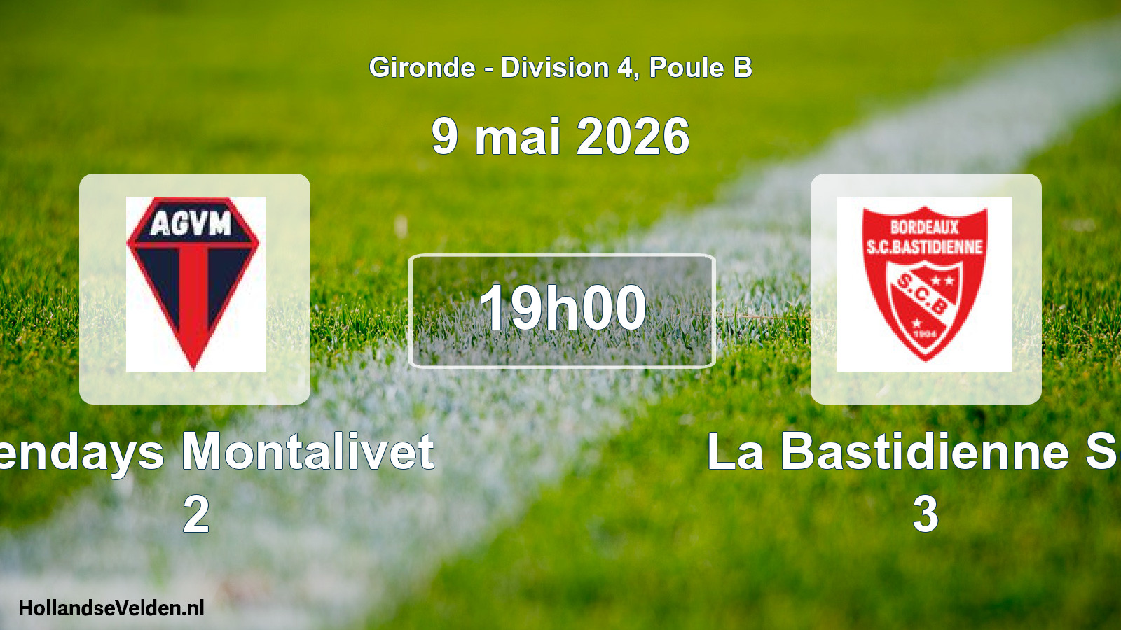 Scheduled Match: Vendays Montalivet 2 - La Bastidienne Sc 3 (9 May 2026)