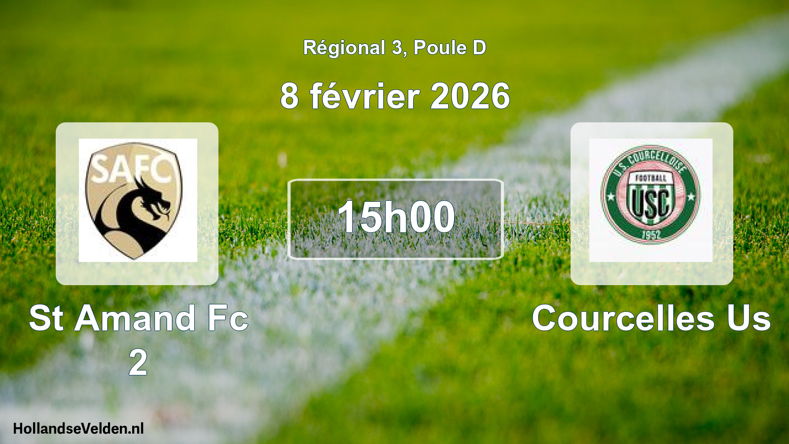 Geplande wedstrijd: St Amand Fc 2 - Courcelles Us (8 février 2026)
