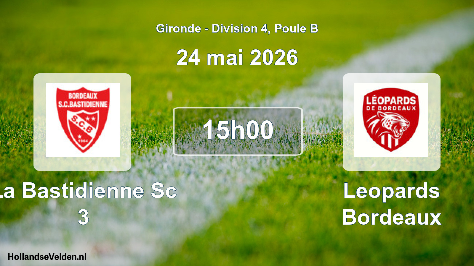 Geplande wedstrijd: La Bastidienne Sc 3 - Leopards Bordeaux (24 mai 2026)