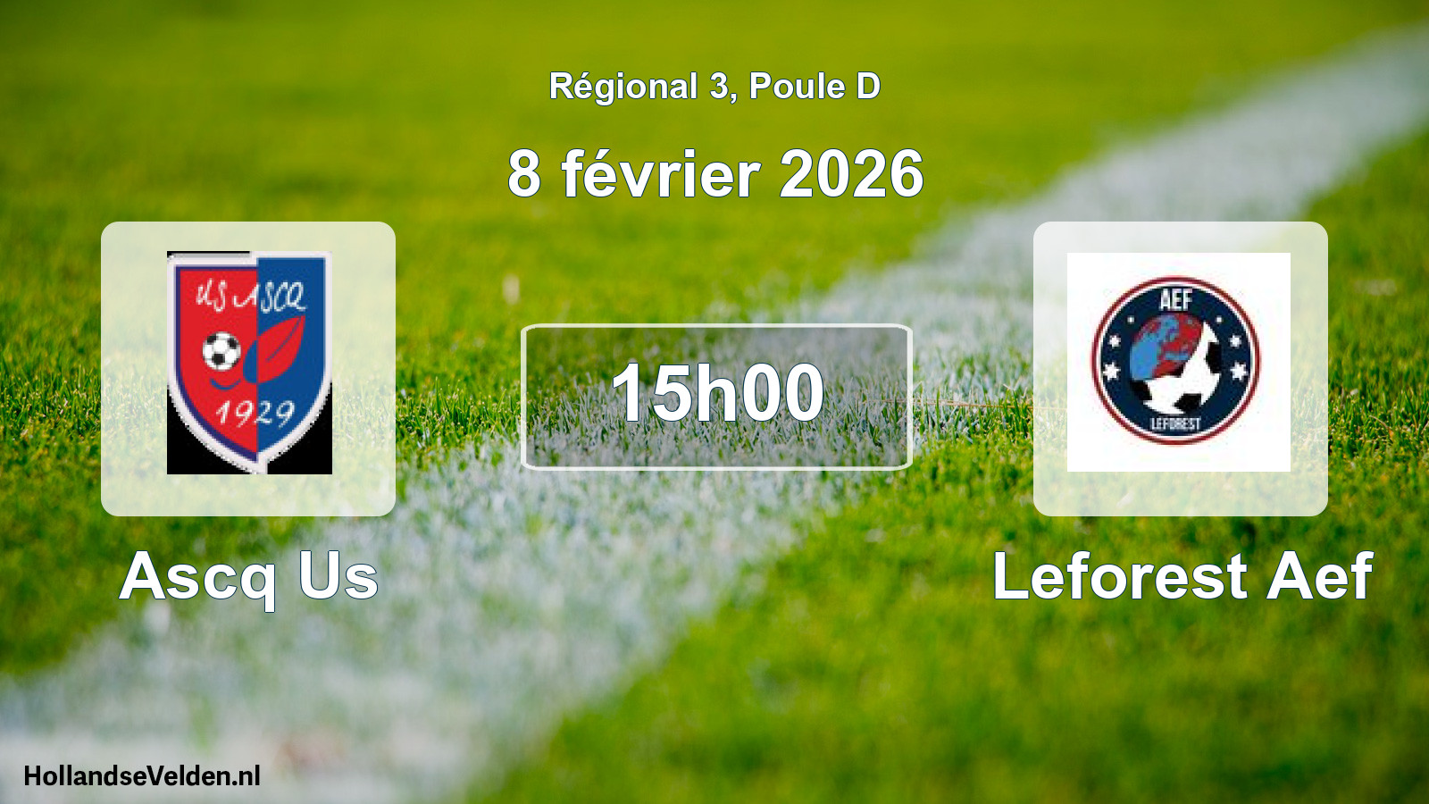 Geplande wedstrijd: Ascq Us - Leforest Aef (8 février 2026)