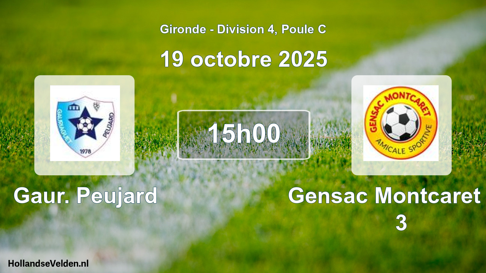 Geplande wedstrijd: Gaur. Peujard - Gensac Montcaret As 3 (19 octobre 2025)