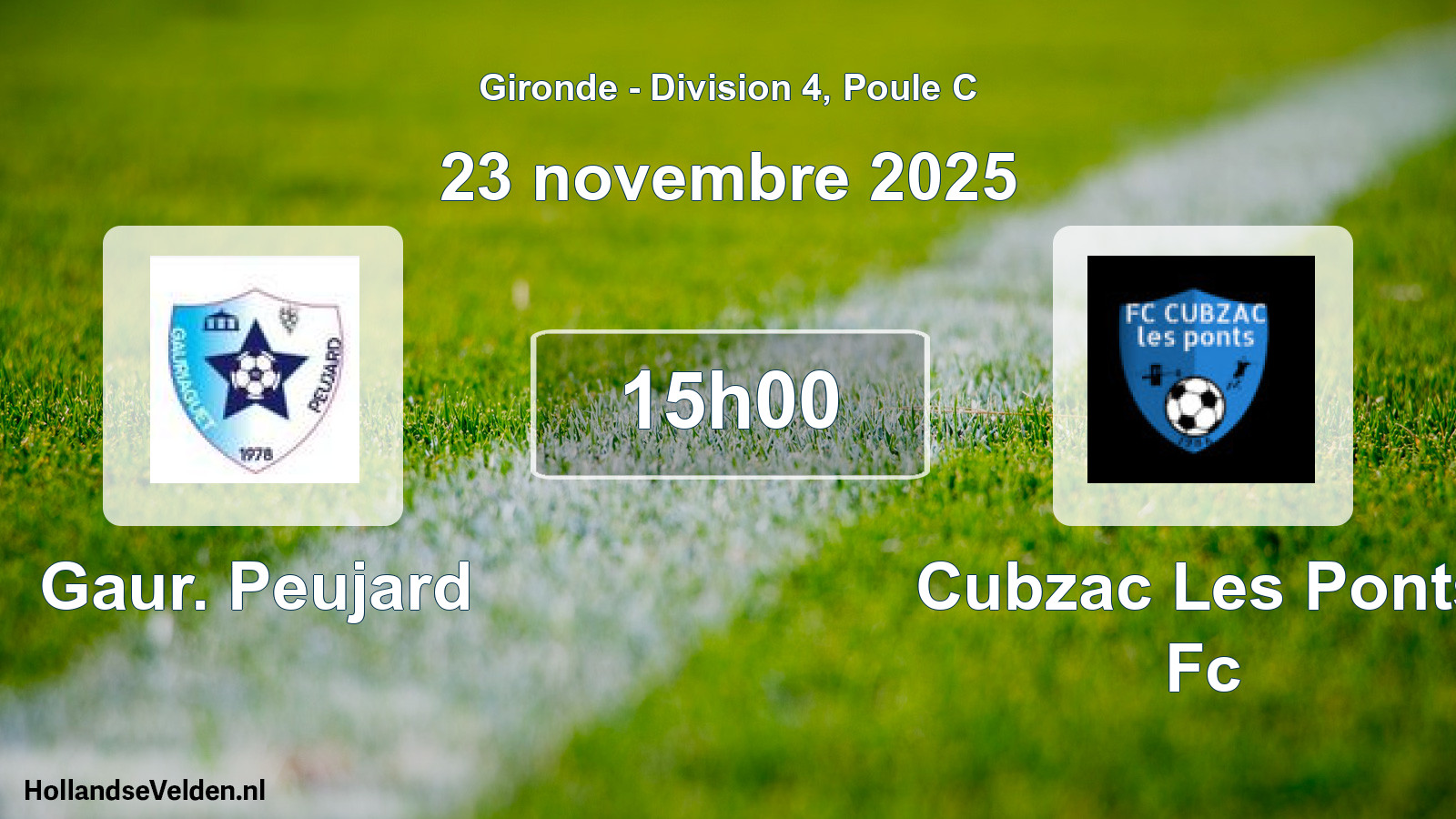 Geplande wedstrijd: Gaur. Peujard - Cubzac Les Ponts Fc (23 novembre 2025)