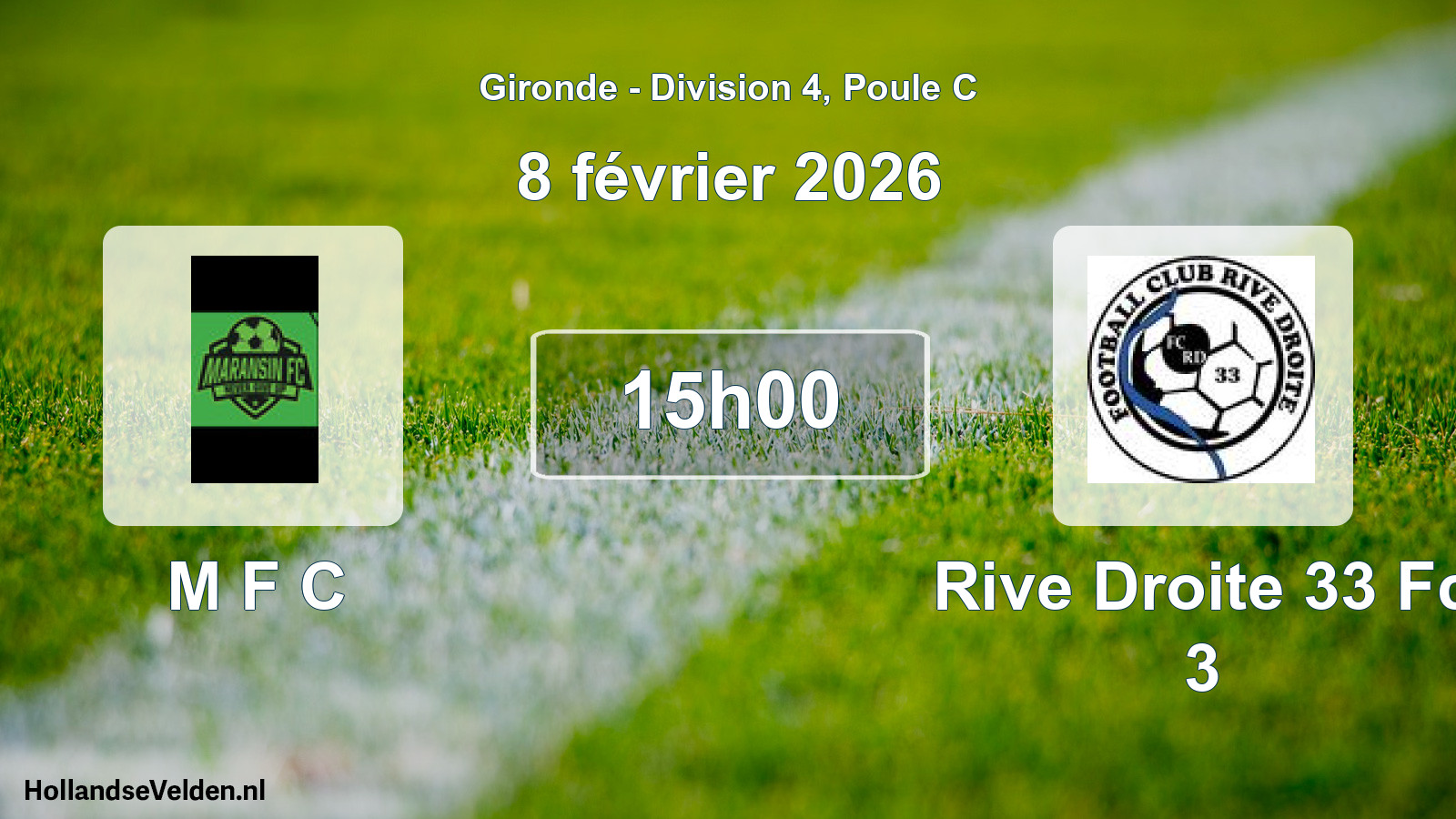 Geplande wedstrijd: M F C - Rive Droite 33 Fc 3 (8 février 2026)