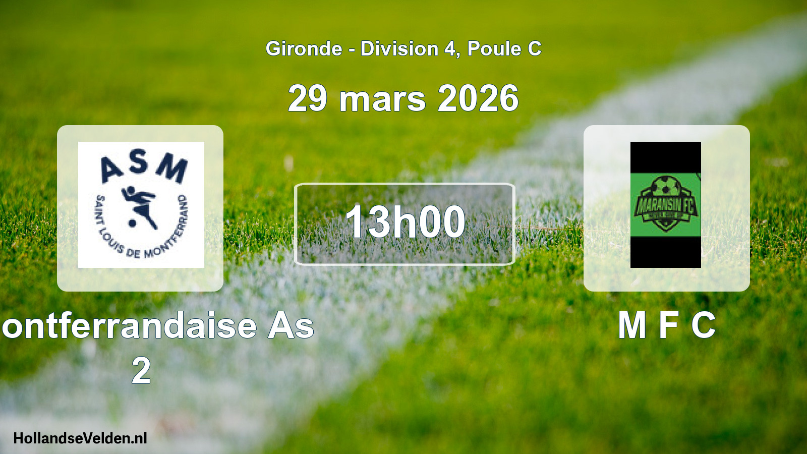 Geplande wedstrijd: Montferrandaise As 2 - M F C (29 mars 2026)