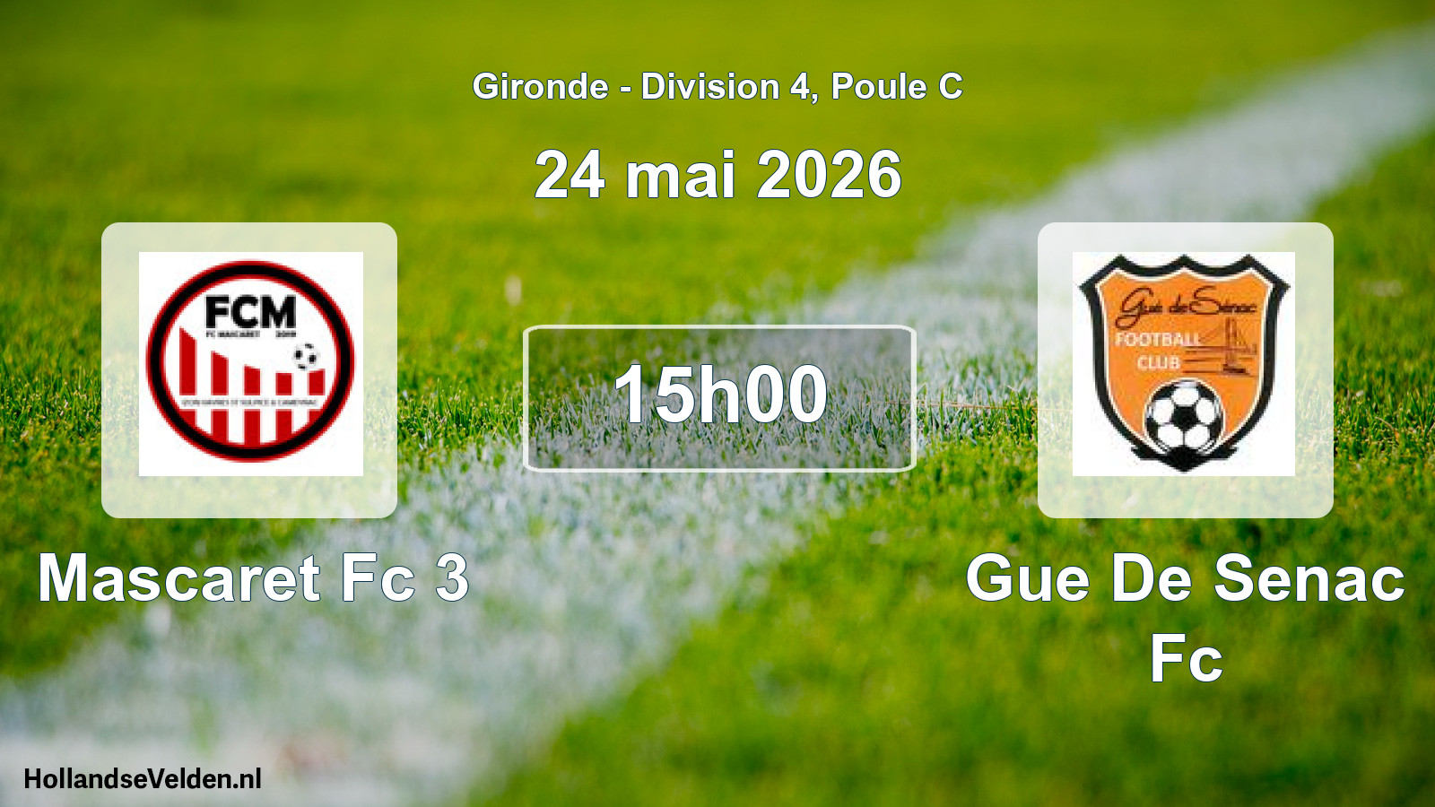 Geplande wedstrijd: Mascaret Fc 3 - Gue De Senac Fc (24 mai 2026)
