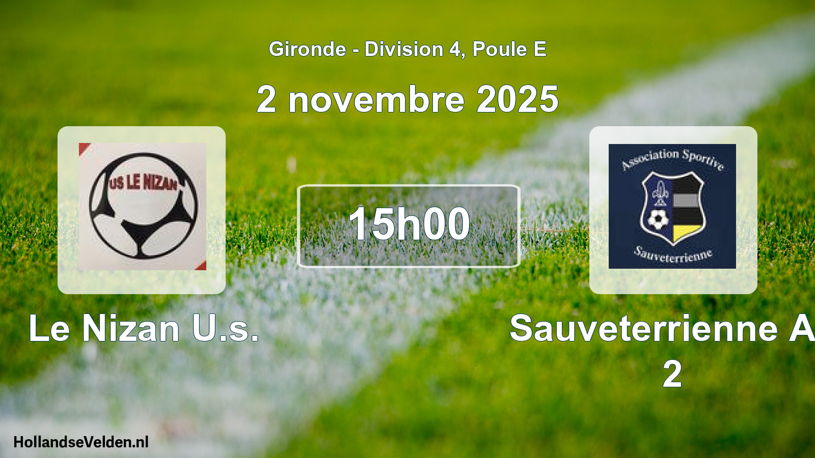 Geplande wedstrijd: Le Nizan U.s. - Sauveterrienne As 2 (2 novembre 2025)