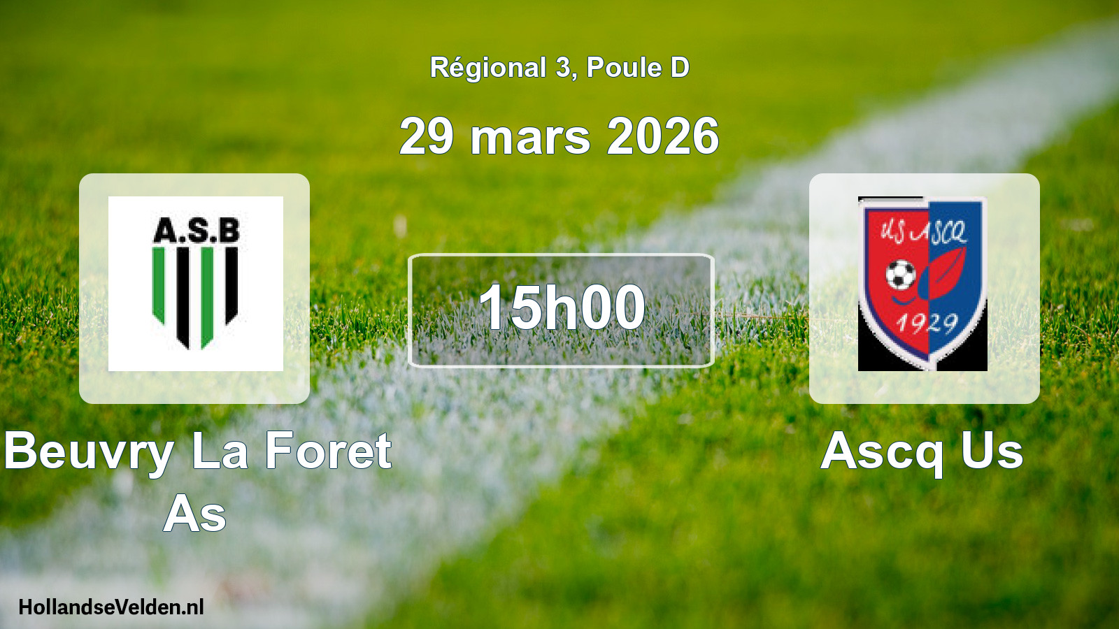 Geplande wedstrijd: Beuvry La Foret As - Ascq Us (29 mars 2026)