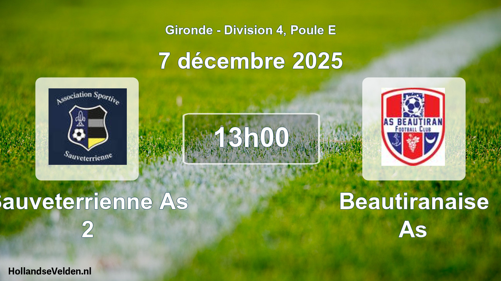 Scheduled Match: Sauveterrienne As 2 - Beautiranaise As (7 December 2025)