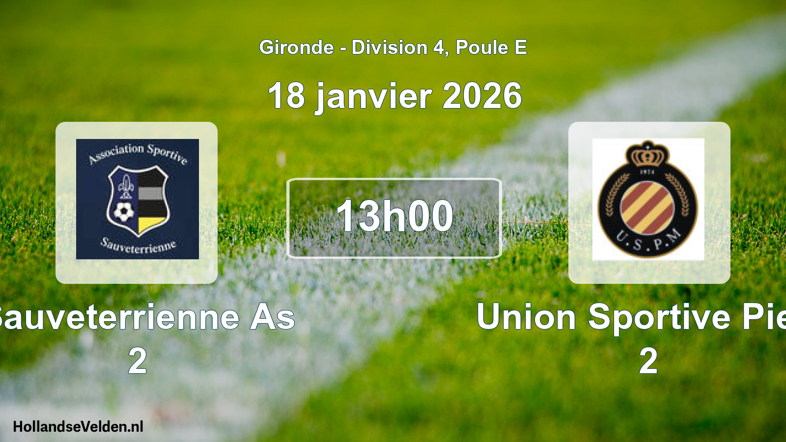 Scheduled Match: Sauveterrienne As 2 - Union Sportive Pierr 2 (18 January 2026)