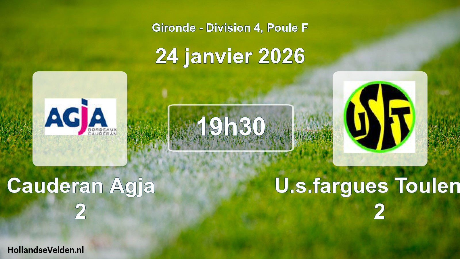 Geplande wedstrijd: Cauderan Agja 2 - U.s.fargues Toulenne 2 (24 janvier 2026)