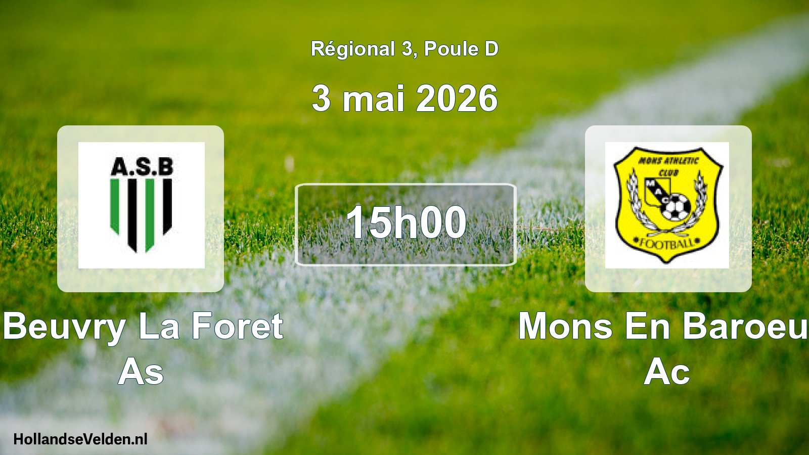 Geplande wedstrijd: Beuvry La Foret As - Mons En Baroeul Ac (3 mei 2026)